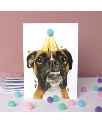 Boxer Dog Pompom Birthday...