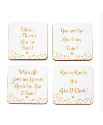Bubbly gin coaster pack of 4